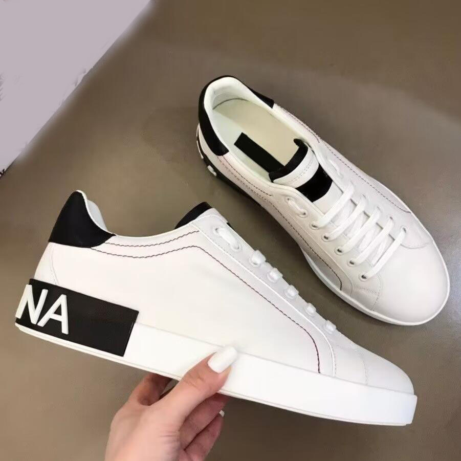 Brand Casual Designer Letter Men High Quality Women Fashion and Comfortable Calf Leather Breathable Low Top Outdoor Sports Walking Shoes