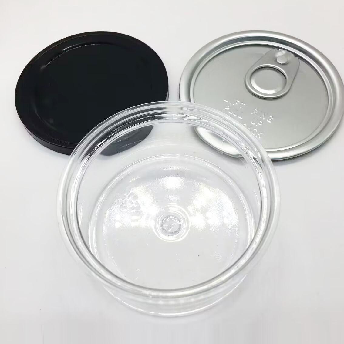 Pressitin Cans Packing Tin Box Metal Round Colorful Small Wedding Candy Box Sweet Cans Tea Container Clear Lid Packaging Bottles Clear Peel Off Lid Bl