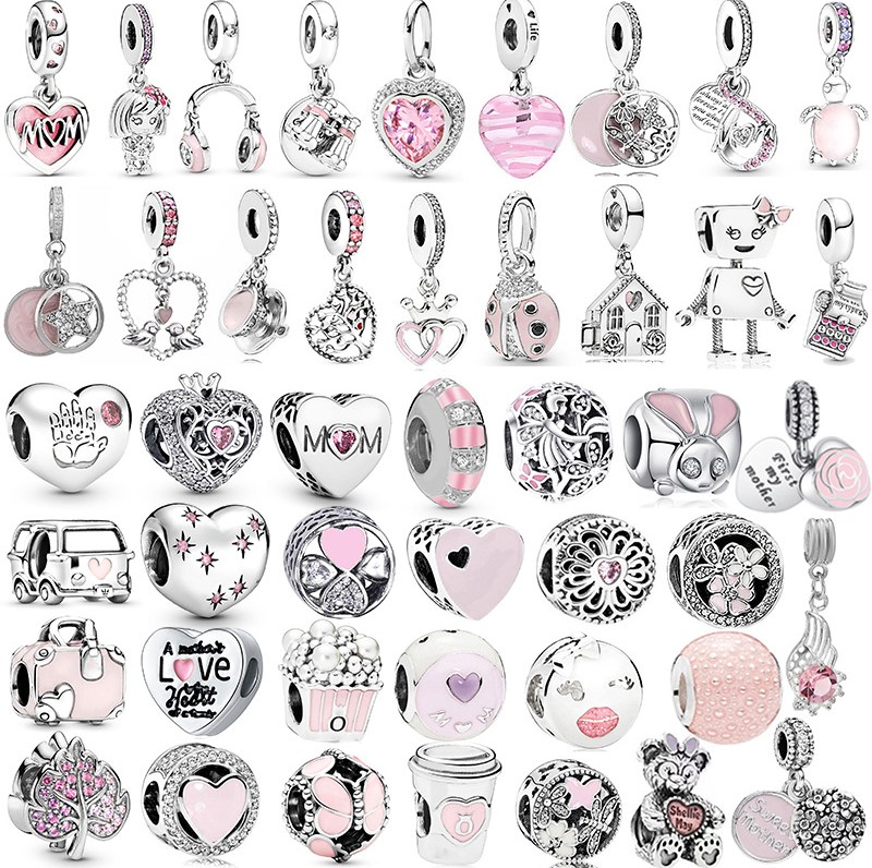 Hot Sale Sliver Plated Series Charm Bead Dangle Fit Original Bracelet Necklace DIY Jewelry Women Gift