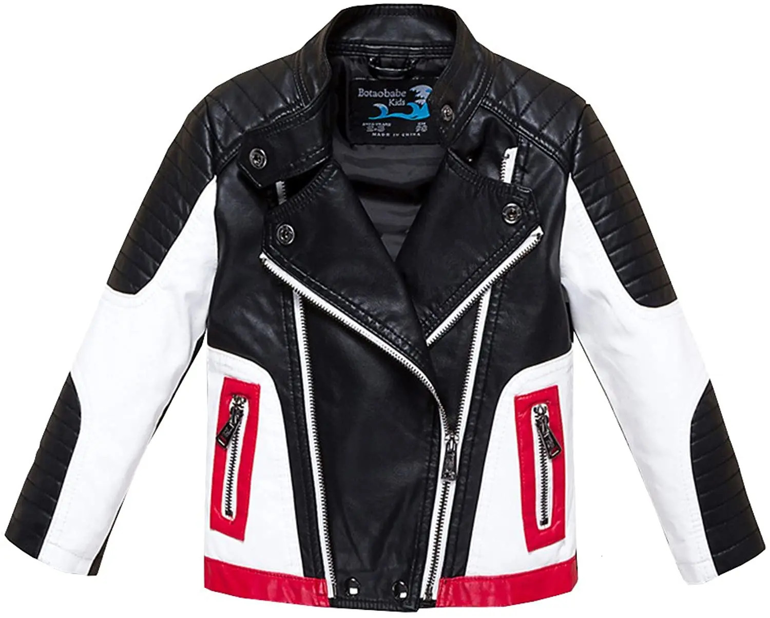 Boys Leather Motorcycle Spring Autumn Softshell Windbreaker Jackets 3-7 8 9 10 11 12 13 14Years Children Bike PU Leahter Coats 240222