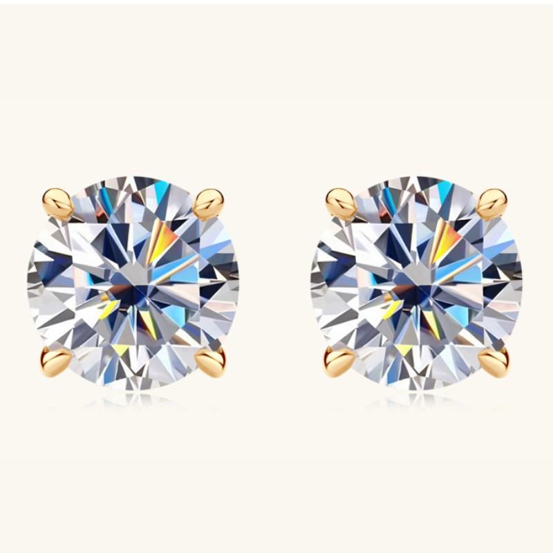 Luxury Earrings Men Women Diamond Earrings Studs Charm Jewelry Passed Test 10k 14K Real Gold Moissanite Earrings Nice Gift for Friends