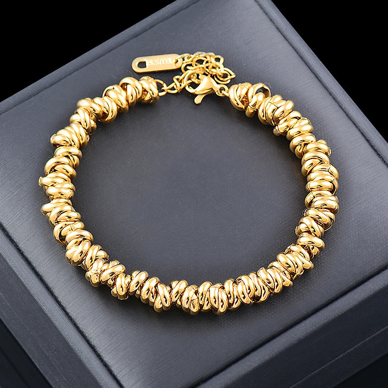 SINLEERY Trend 316L Stainless Steel Rose Gold Silver Color Bracelets For Women Party Jewelry on hand SL529 240227