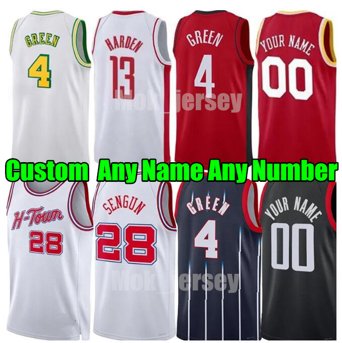 Custom Hommes 4 Jalen Green Maillots de Basket Fred VanVleet Jabari Smith Jr Rocket Dillon Brooks Tari Eason James Harden Amen Thompson Jeff Gree