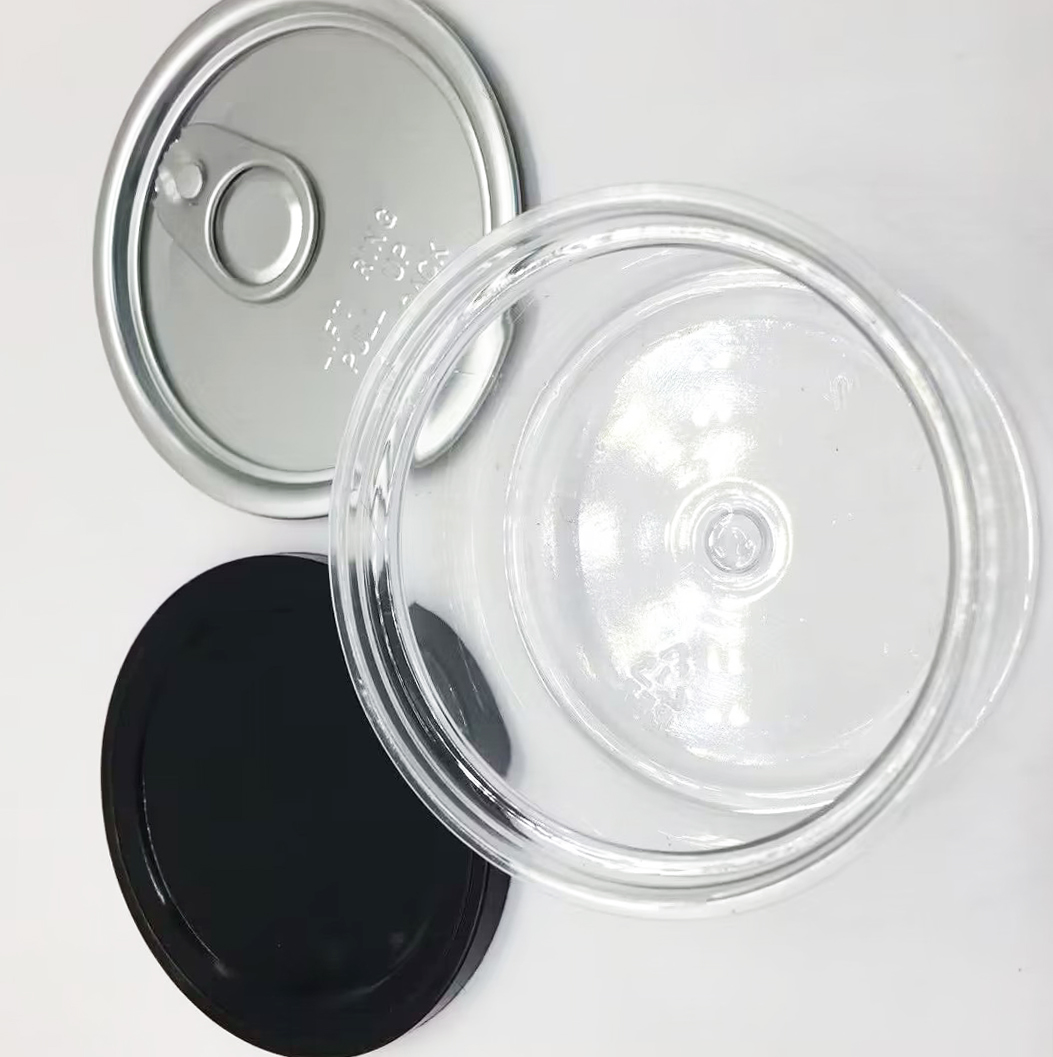 Pressitin Cans Packing Tin Box Metal Round Colorful Small Wedding Candy Box Sweet Cans Tea Container Clear Lid Packaging Bottles Clear Peel Off Lid Bl