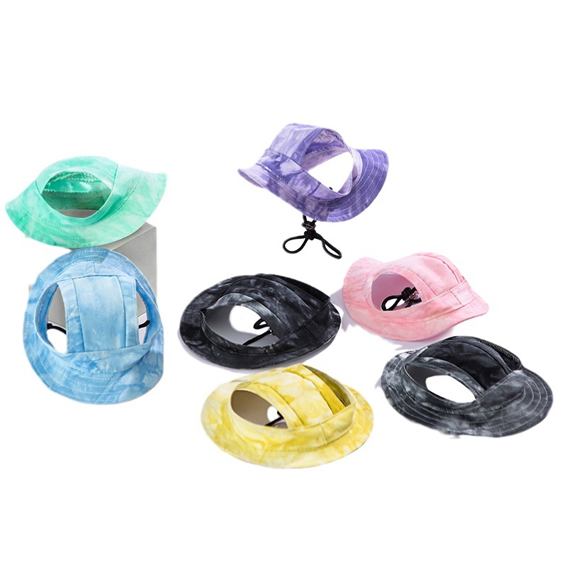 Pet Cap, Round Fashion Canvas Princess Hat Baseball Adjustable Chin Strap Sun Protection Visor for Puppy Dog (M, Color) 6 Color Wholesale A951