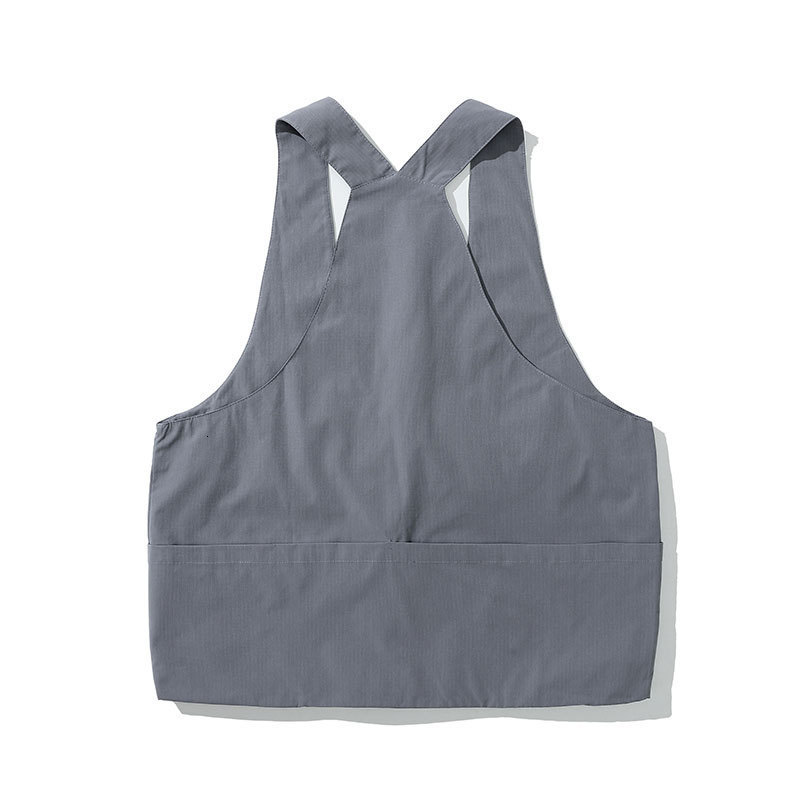 INFLATION Men Streetwear Suit Male Utility Vest Jacket In Soild Color Men Shorter Shorts With Elastic Waist In Khaki Color 201109