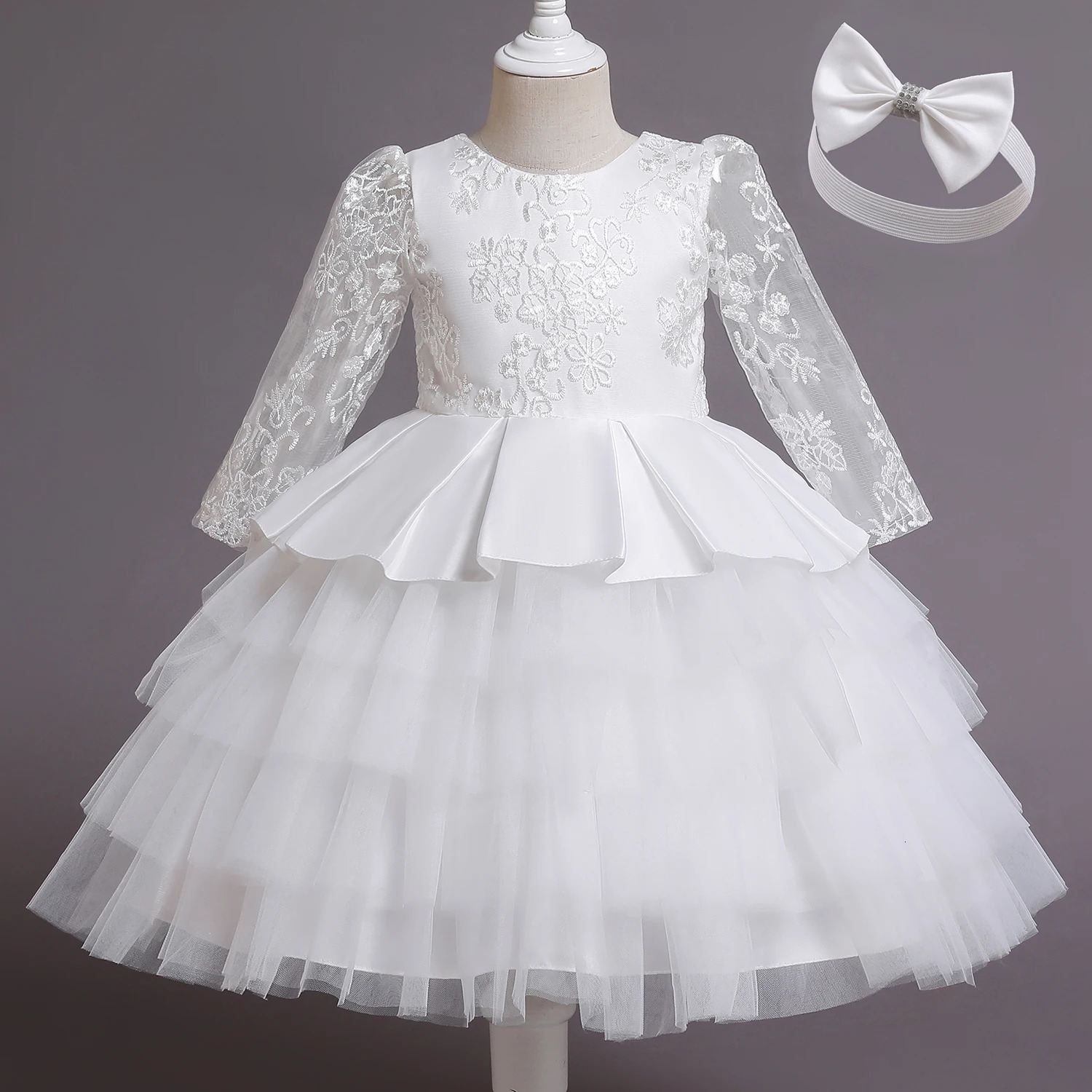 Toddler Baby Kids Dresses For Girls Embroidery Infant Girl Birthday Party Dress Ball Gown born Christening Princess Costumes 240220