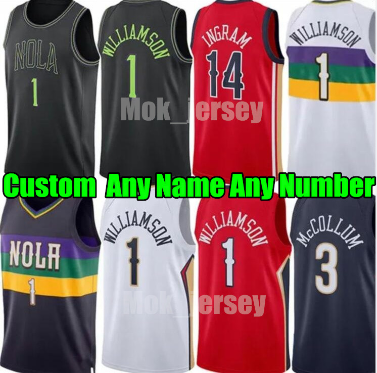 Men Zion 1 Williamson NOP Pelican New Orlean Basketball Jerseys Brandon Ingram CJ McCollum Herbert Jones Trey Murphy Jose City Cu
