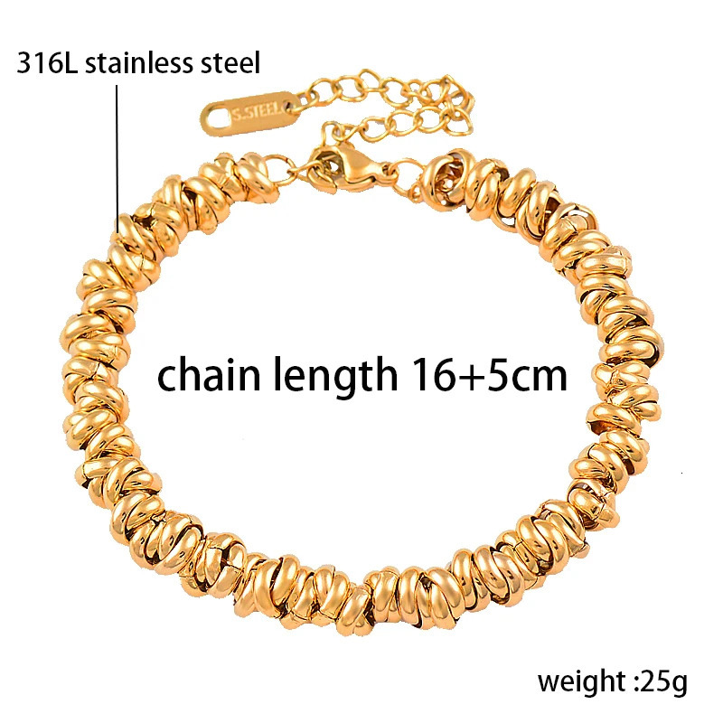 SINLEERY Trend 316L Stainless Steel Rose Gold Silver Color Bracelets For Women Party Jewelry on hand SL529 240227