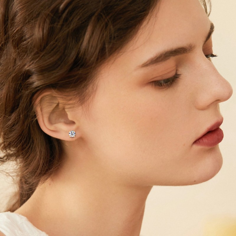 Luxury Earrings Men Women Diamond Earrings Studs Charm Jewelry Passed Test 10k 14K Real Gold Moissanite Earrings Nice Gift for Friends