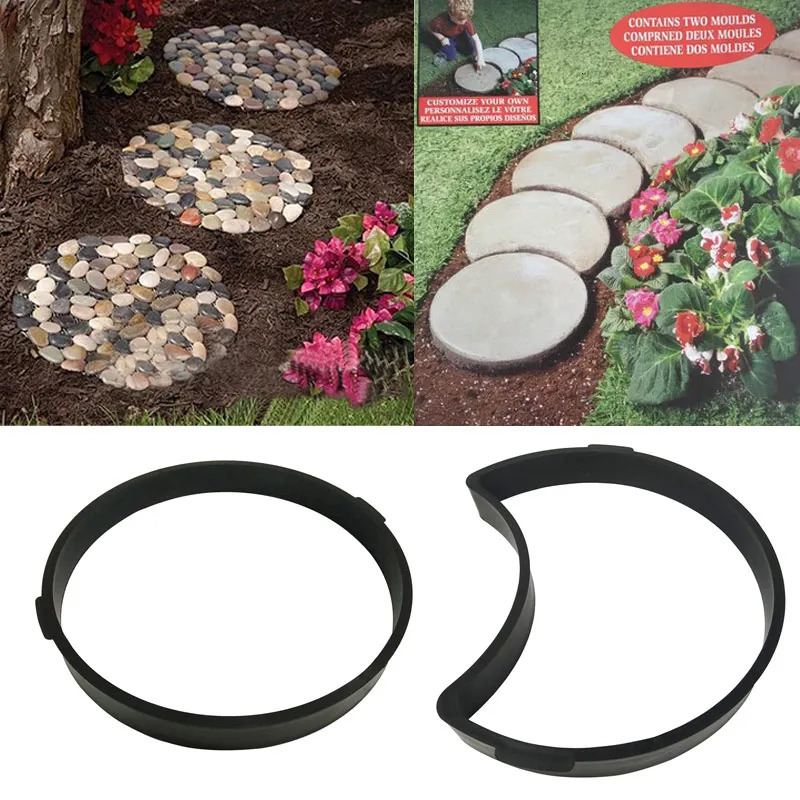 Garden DIY Plastic Mold Path Pavement Model Concrete Stepping Stone Cement Brick Maker JAN88 240220