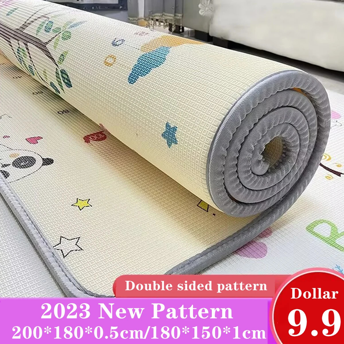 Thick Nontoxic 1CM EPE Baby Activity Gym Crawling Play Mats Folding Mat Carpet Game for Childrens Safety 240223
