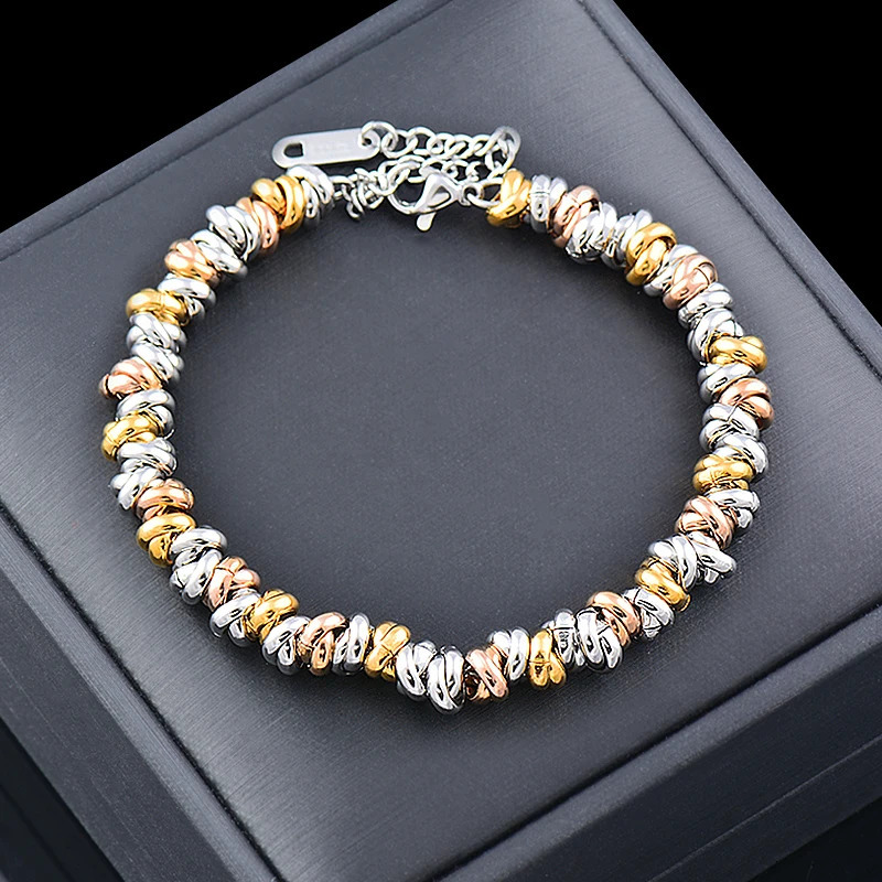 SINLEERY Trend 316L Stainless Steel Rose Gold Silver Color Bracelets For Women Party Jewelry on hand SL529 240227