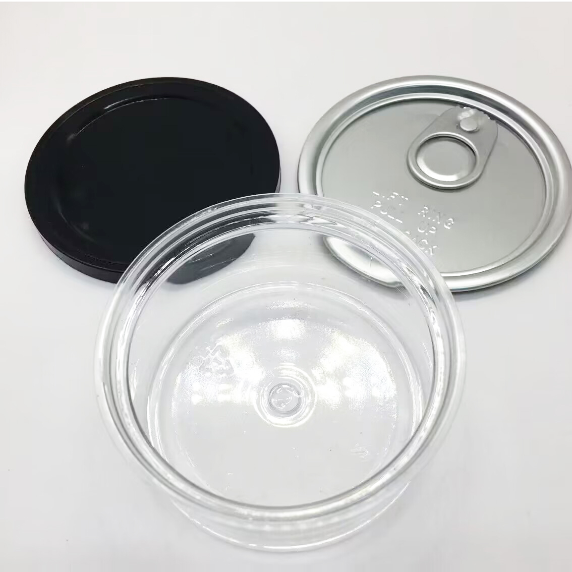 Pressitin Cans Packing Tin Box Metal Round Colorful Small Wedding Candy Box Sweet Cans Tea Container Clear Lid Packaging Bottles Clear Peel Off Lid Bl