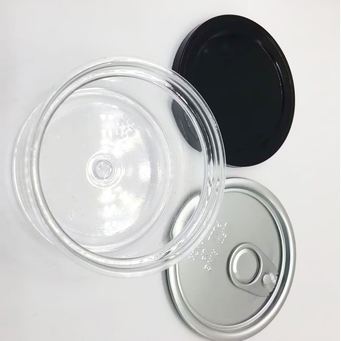 Pressitin Cans Packing Tin Box Metal Round Colorful Small Wedding Candy Box Sweet Cans Tea Container Clear Lid Packaging Bottles Clear Peel Off Lid Bl