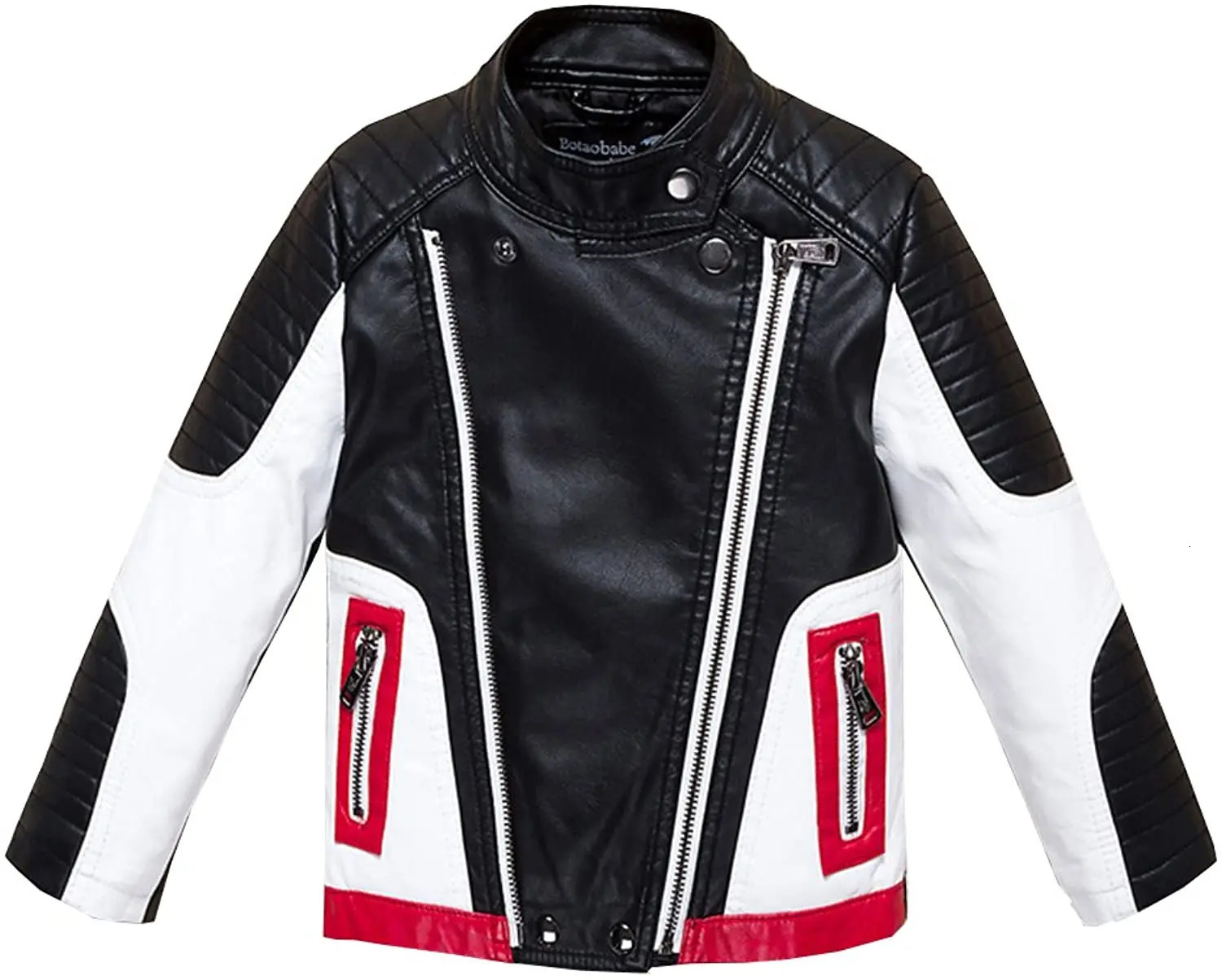 Boys Leather Motorcycle Spring Autumn Softshell Windbreaker Jackets 3-7 8 9 10 11 12 13 14Years Children Bike PU Leahter Coats 240222