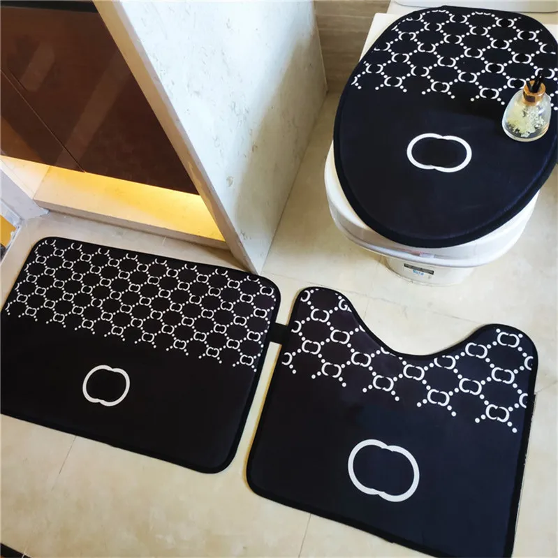 Baroque Toilet Seat Cover 3 Piece Set Durable Bathroom Seats Cushion Carpets Home Bath Floor Mat Decoration