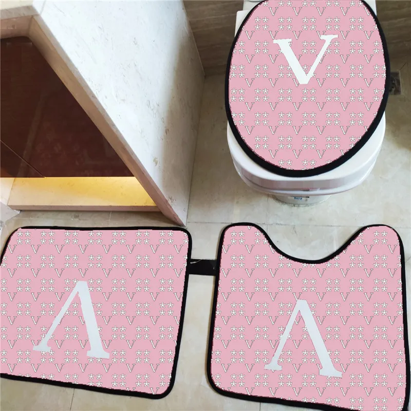 Baroque Toilet Seat Cover 3 Piece Set Durable Bathroom Seats Cushion Carpets Home Bath Floor Mat Decoration