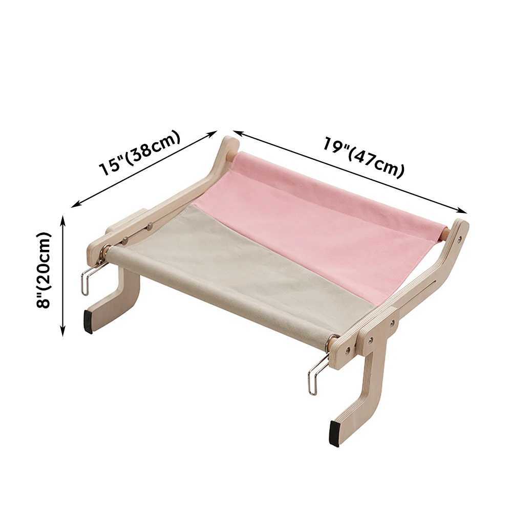 Cat Beds Furniture Cat Hanging Bed Window Side Cat Hammock High Quality Wood Assembly Hanging Bed Cotton Canvas Easy Washable Kitten Nest