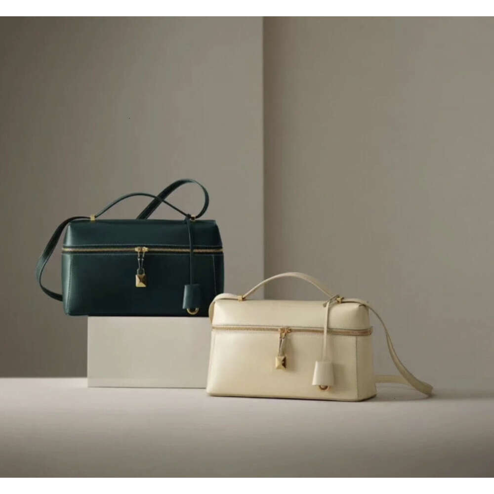 Designer Women Bag Extra Pocket L27 Lunch Box Leather Crossbody Shoulder Bag Fashion Makeup Bag Double Zipper Mini Tote 240229