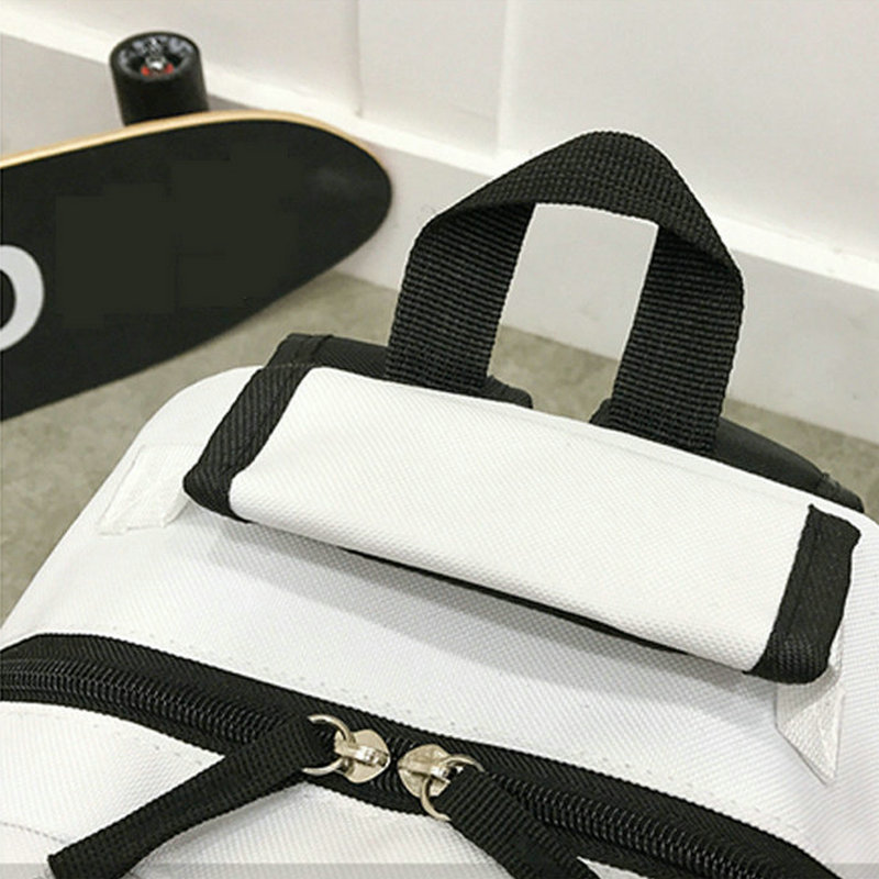 Tai Ji backpack the Great ultimate daypack Eight tri grams school bag Badge Print rucksack Casual schoolbag White Black Color day pack