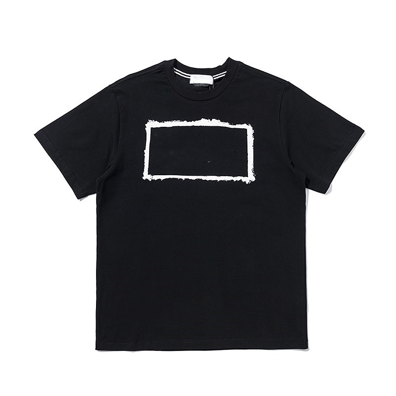 Casual cotton men t-shirts male crew collar basic tees letter print loose tops size M-XXL black white grey