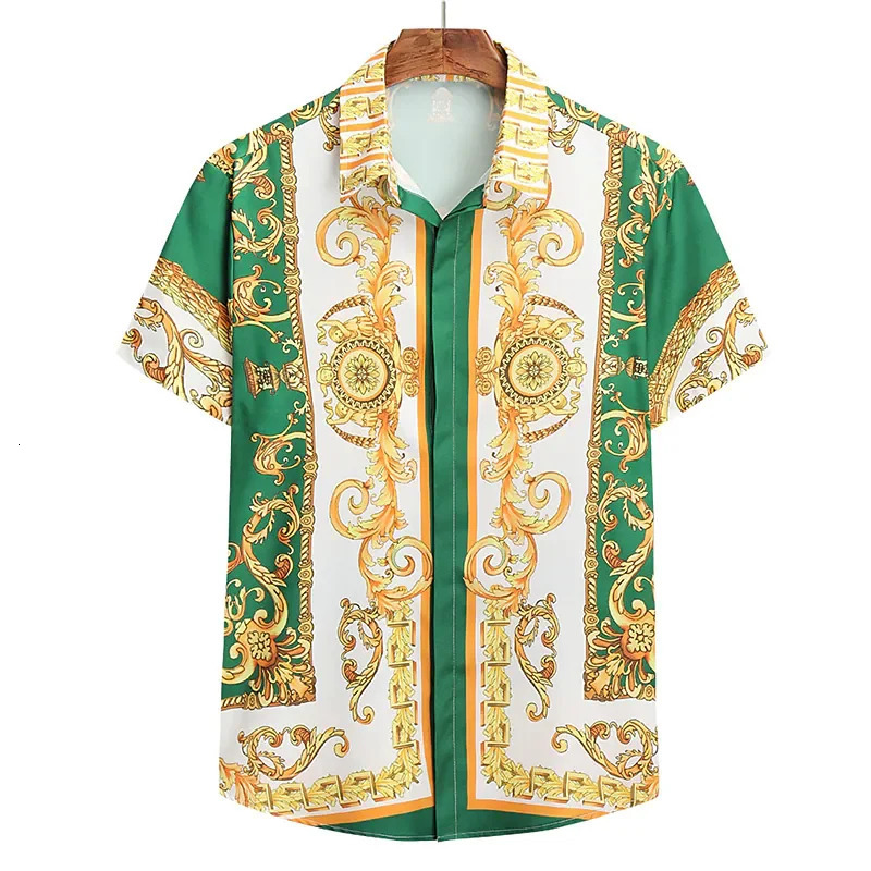 Unisex Breathable Hawaiian Shirts Baroque French Mens 3D Printi High Fashion Street Loose Streetwear 240219