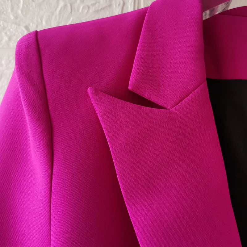 Blazer Pantsuits Two Piece Set Office Ladies Women Yellow Purple Business Single Buttons Flared Pants Formal Suit 240226wtt