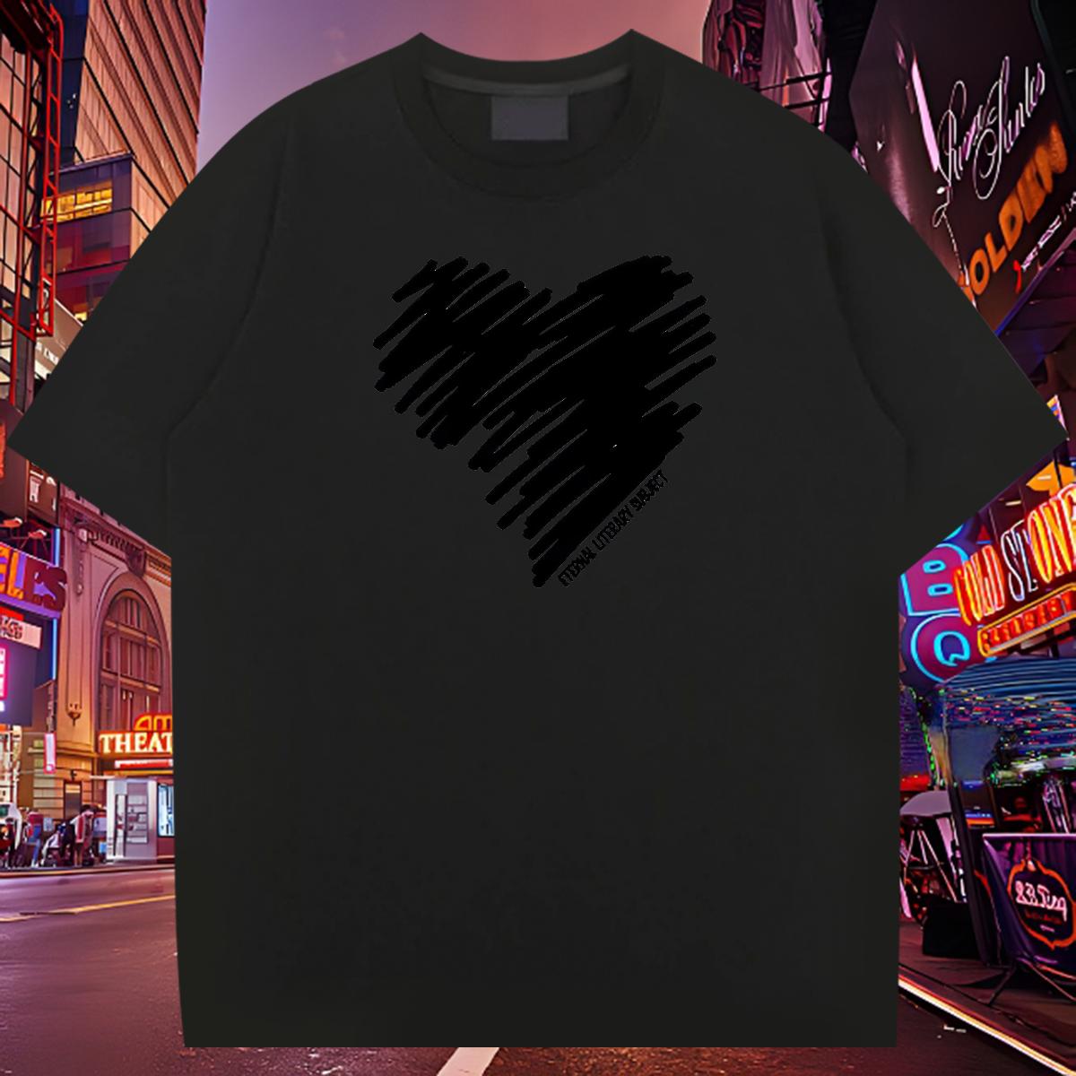 Stylist T-Shirts Anime Print Casual Couples T Shirts Breathable Crew Neck Cotton Comfortable Tops Shirt