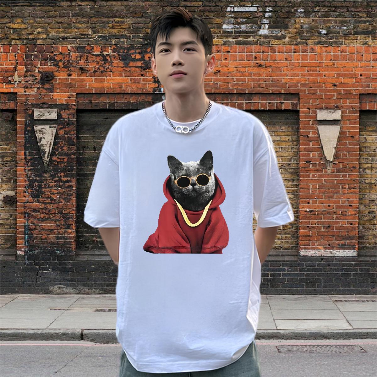 Classic Mens T Shirts Outdoor Short Sleeve Cotton O-Neck Couples T Shirts Classic DIY Printed Tees