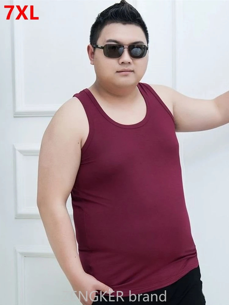 7XL Tank Tops men 6XL mens sweat Big size vest summer super large Sleeveless Modal undershirt big bodybuilding workout 240529