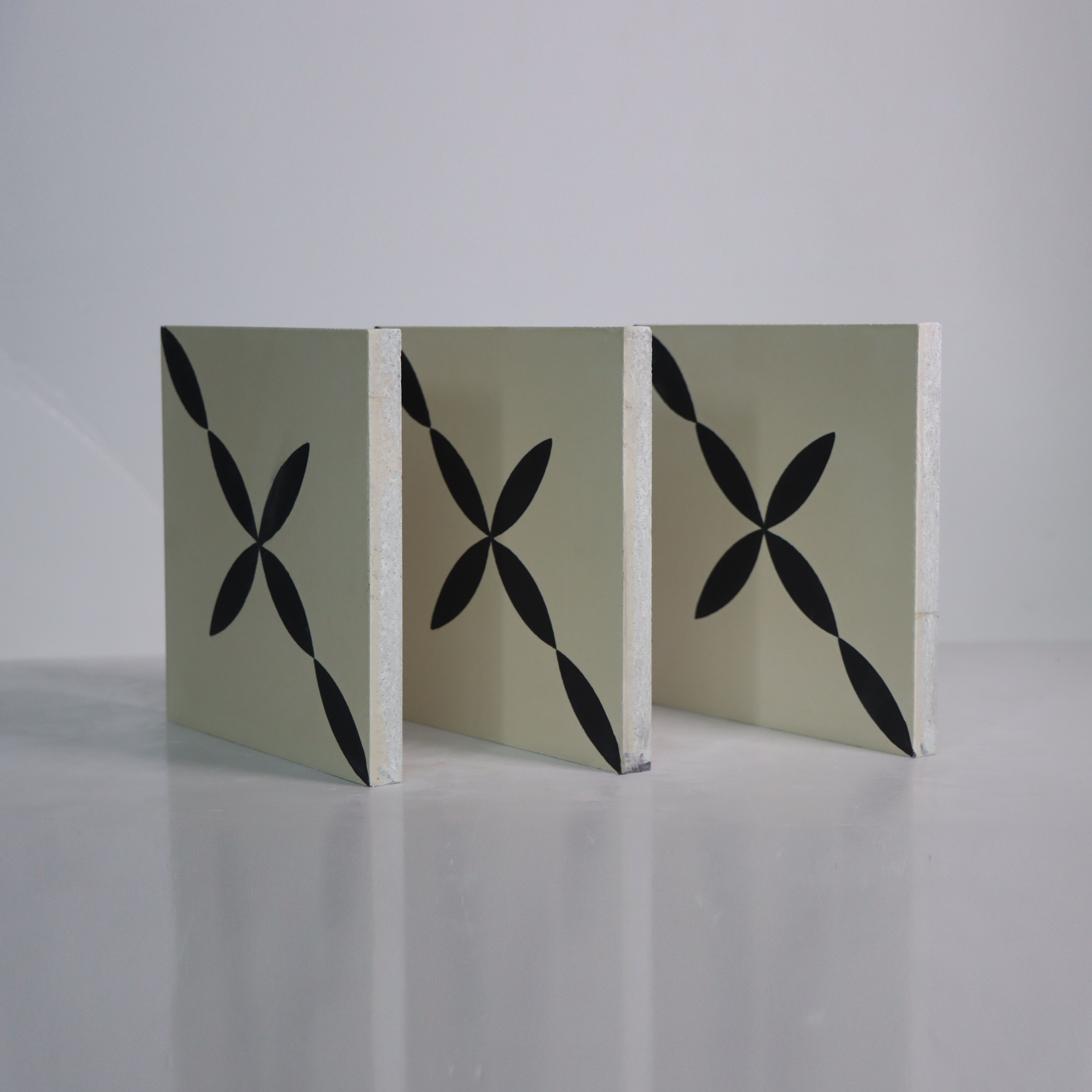 Handmade cement tiles do not require firing black and white pattern splicing