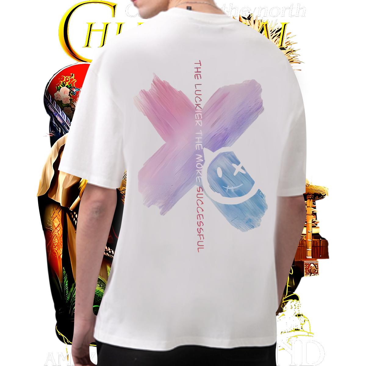 Customized T-Shirts Floral Print Couples T Shirts Home Outdoor Short Sleeve Cotton O-Neck Loose Tops Tees
