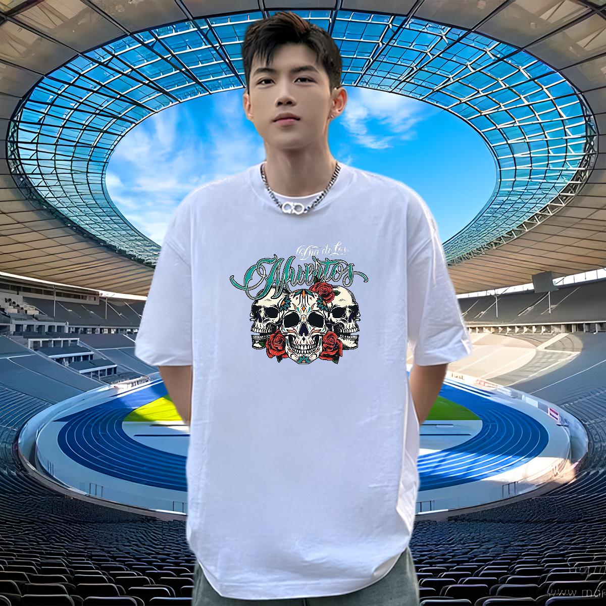 Loose T shirt Street Casual Breathable Crew Neck Mens Tshirts Fashion Design Black White Tee Shirt