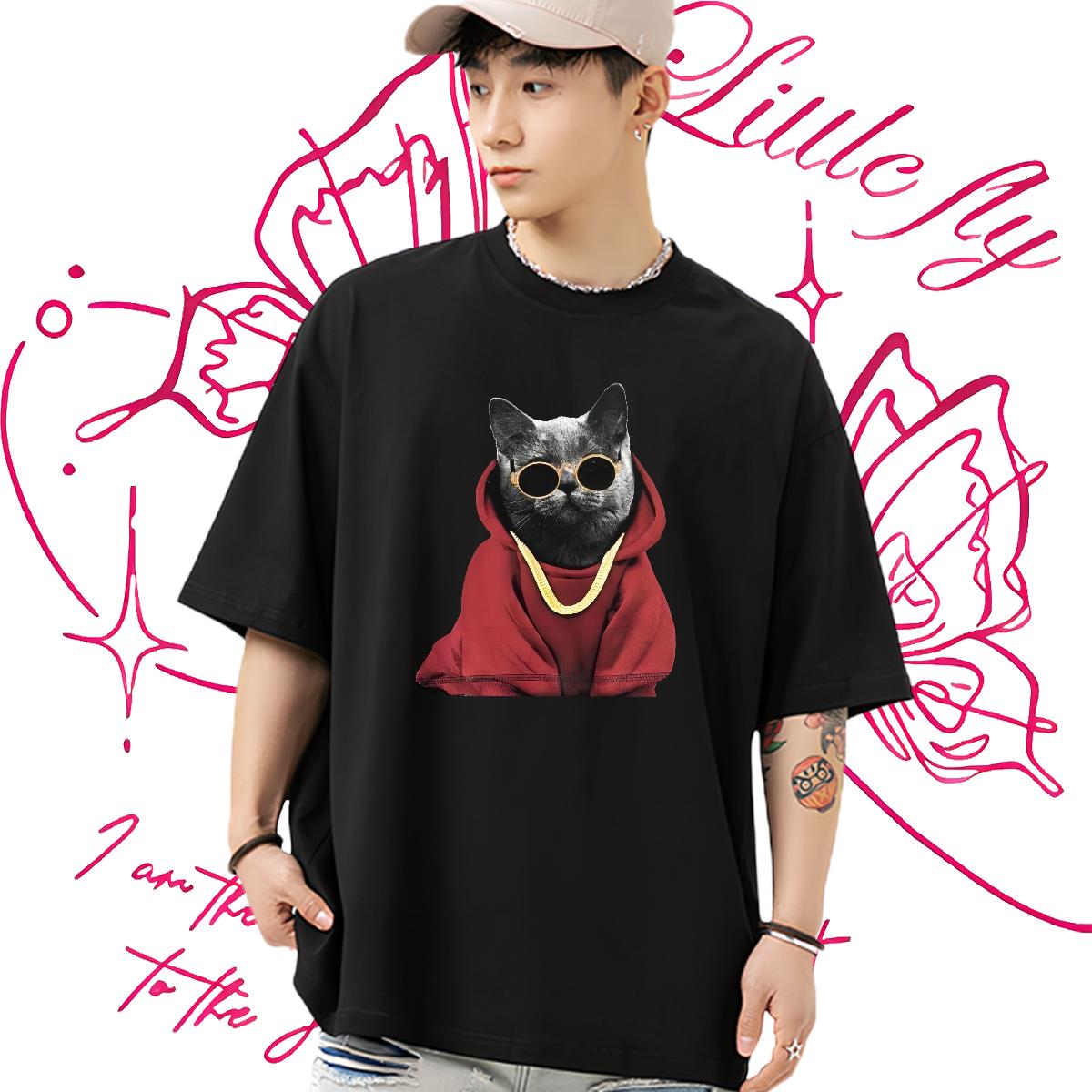 Loose T-Shirts Summer Casual Cotton Breathable Short Sleeve Men Tees 2024 New Custom Print Plus Size Tops Tees