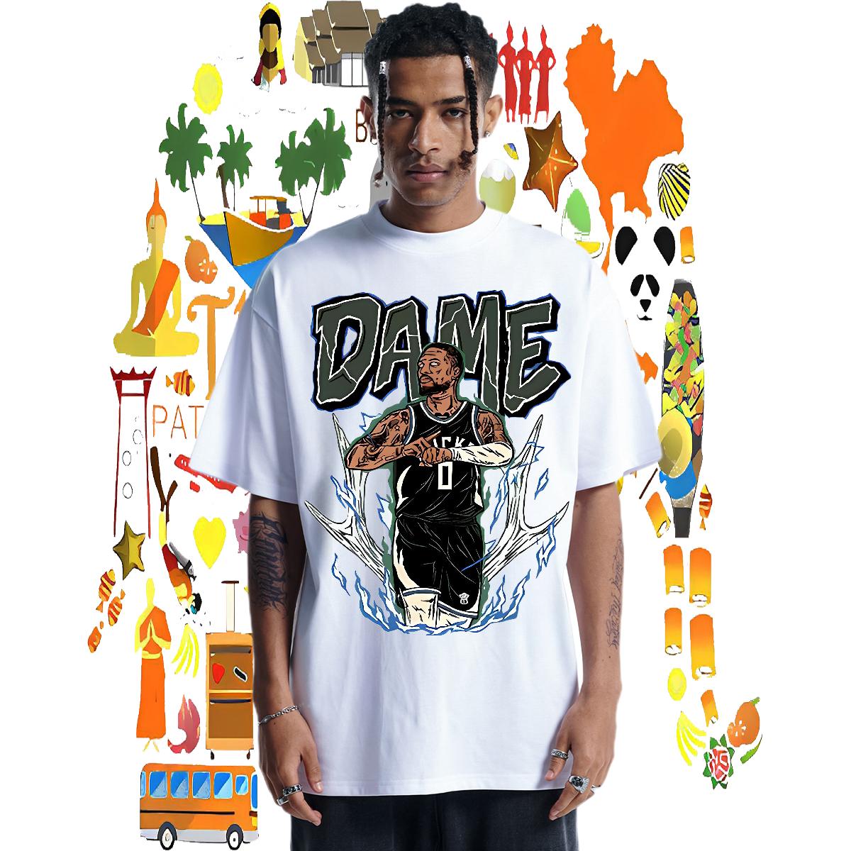DIY Customized T-Shirts Anime Print Tshirts Casual Beach Cotton Breathable Short Sleeve Popular Tops Tees