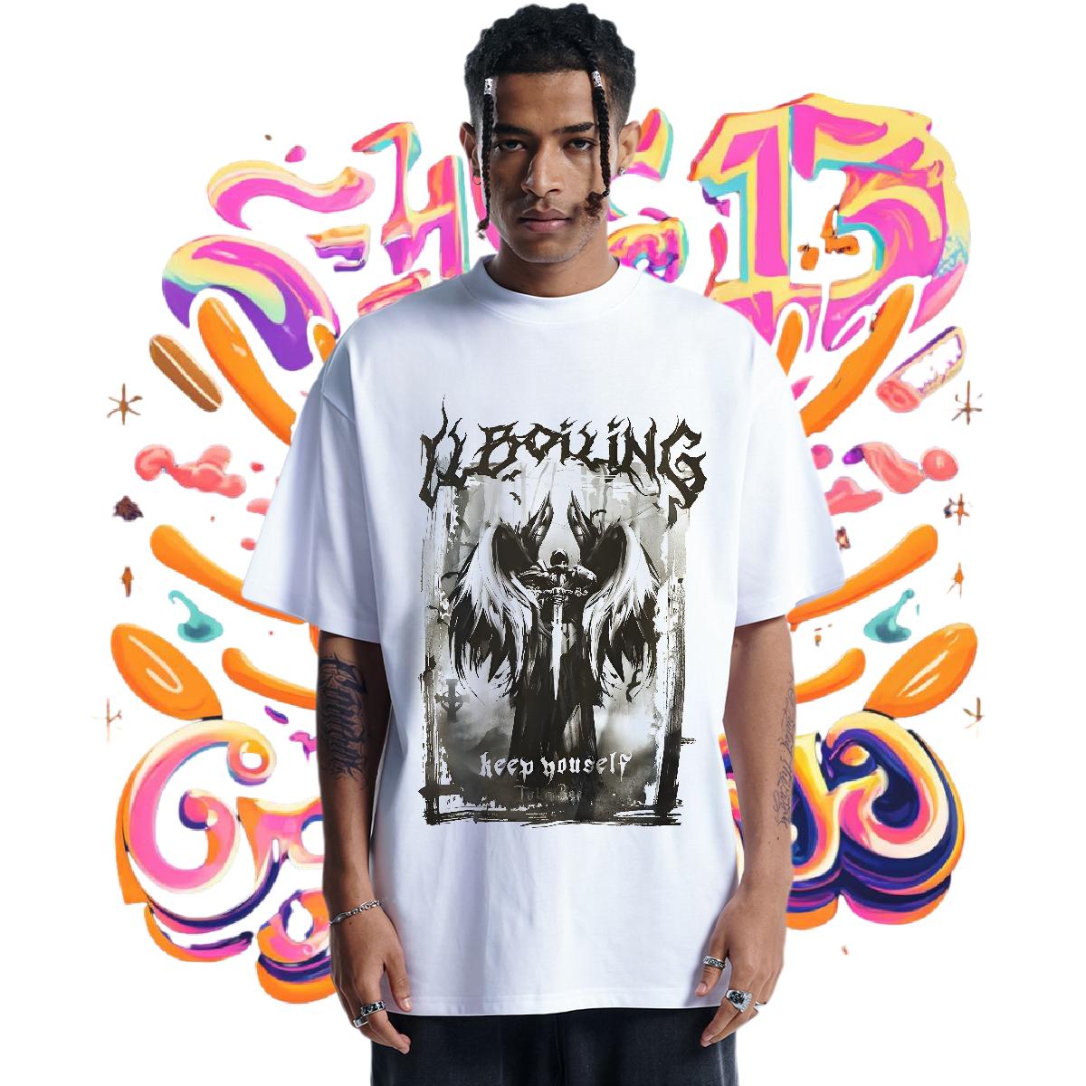 Brand Men T Shirts Anime Men Tops Tees Casual Breathable Crew Neck Loose Fit Tshirts