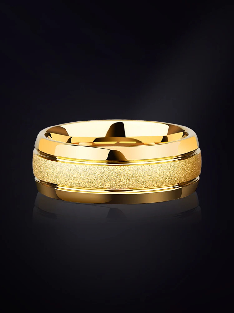 8mm Width GoldSilver Couple Marriage Tungsten Rings With Letter for Men Woman Matte Finishing Size 6-13 Free Engraving 240510