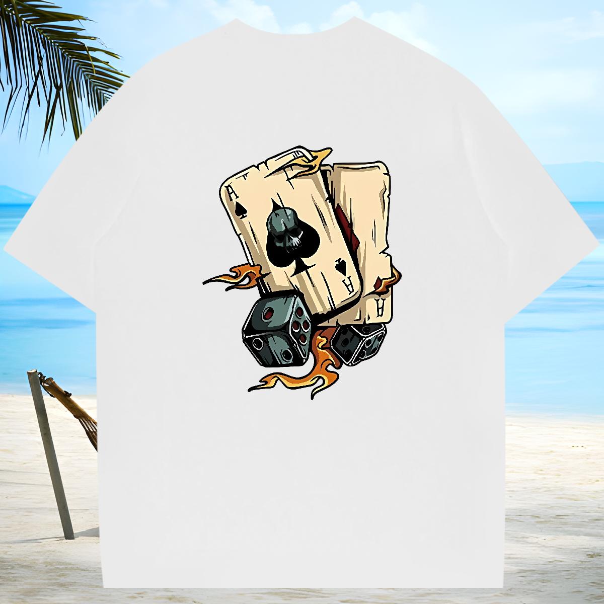 Classic Casual T-Shirts DIY Anime Casual Beach Couples T Shirts Crew Neck Cotton Breathable Loose Tops