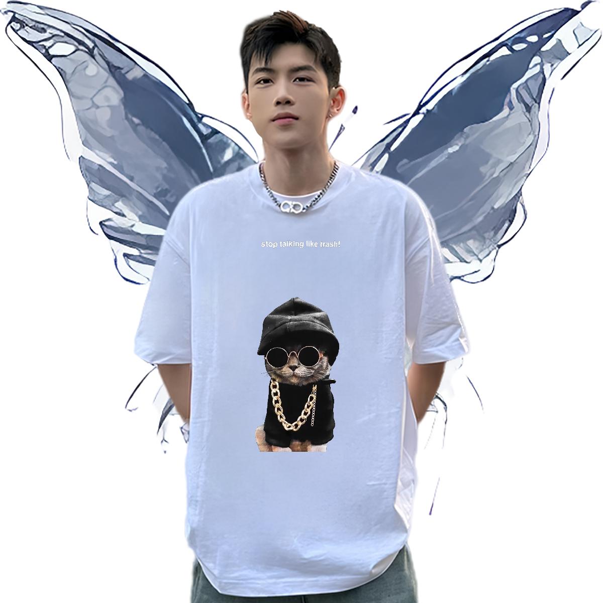 Fashion Men T Shirts Breathable Crew Neck Hip Hop Mens Tshirts Custom Print Oversized Cool Design Clothings