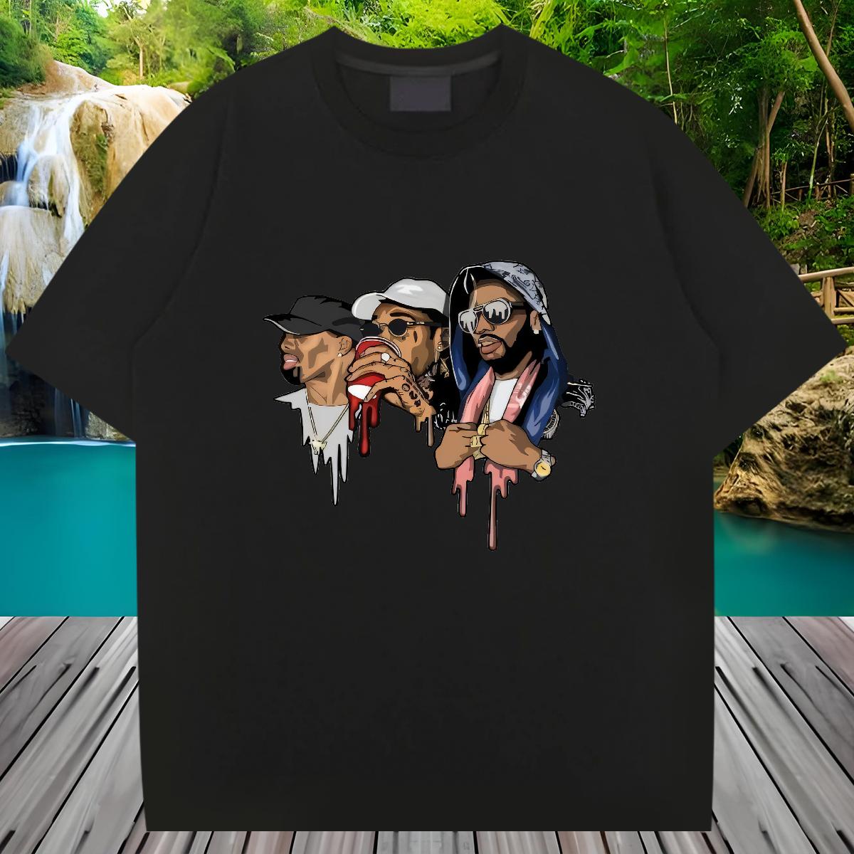 Loose Fit T-Shirts Spring Summer Breathable Short Sleeve Tshirts DIY Customized Anime Print Polos