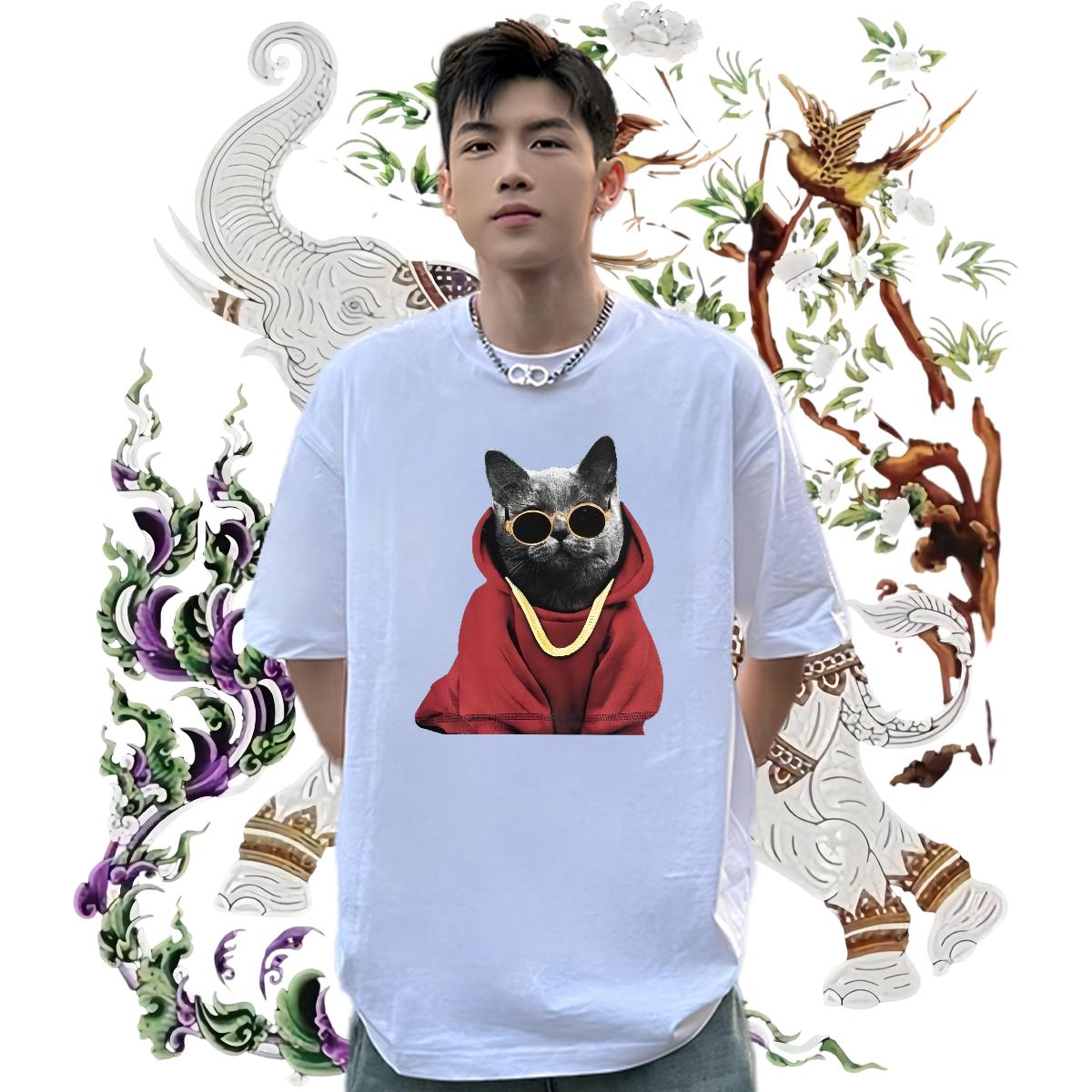Cool Design T-Shirts for Men High Street Hip Hop Short Sleeve Cotton O-Neck Couples T Shirts DIY Custom Printed Wear