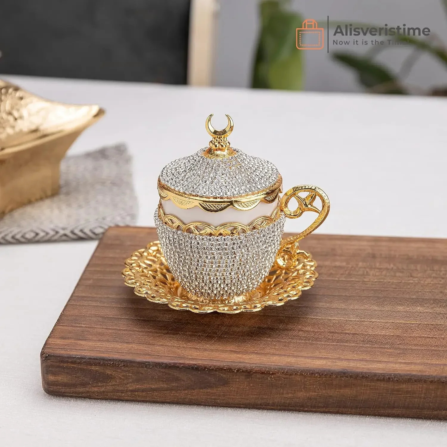 Alisveristime 27 Pc Ottoman Turkish Greek Arabic Coffee Espresso Serving Cup Saucer Crystal Set 240529