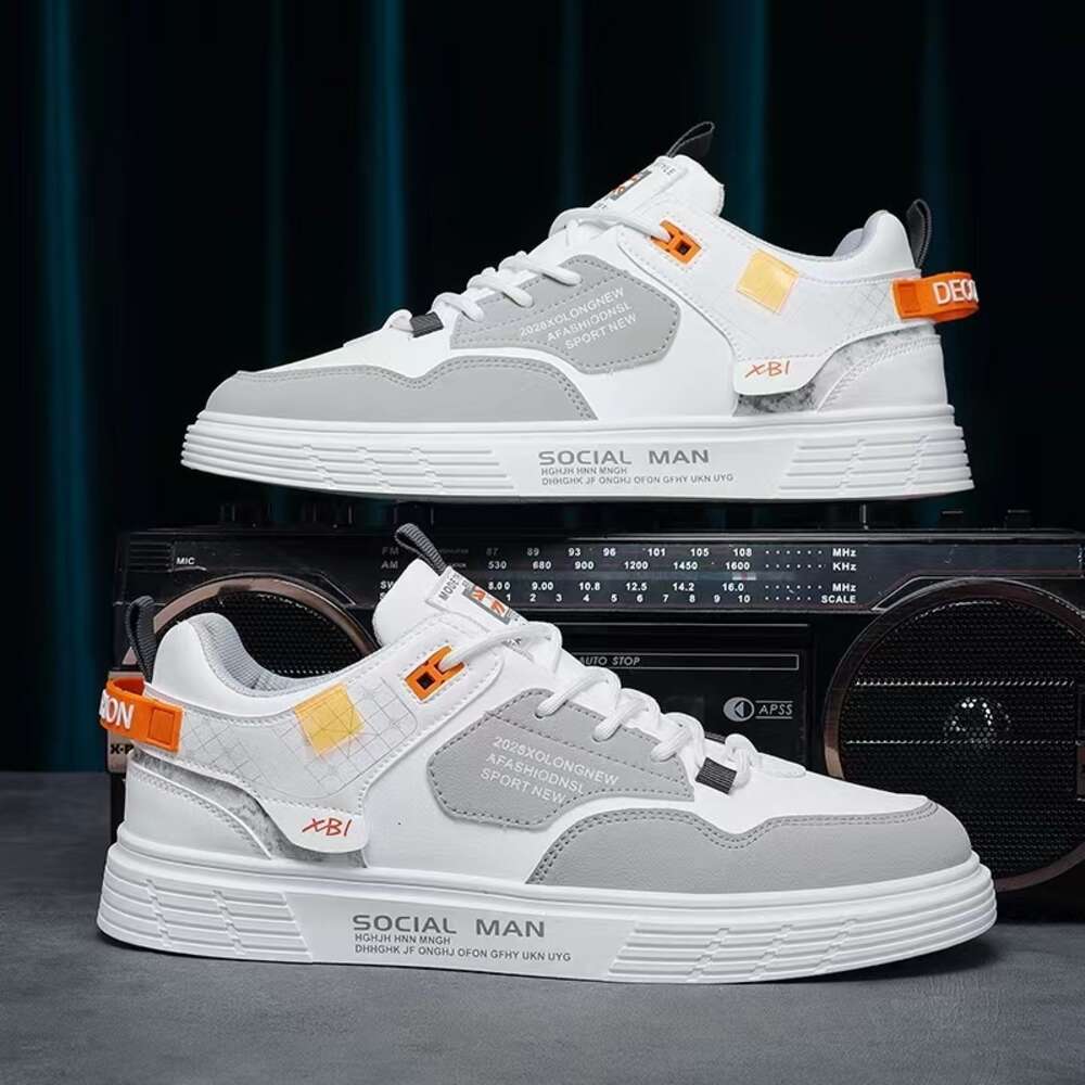 Ddmyoutdoor Mens Casual White Fashion Male Sneakers Flat Breathable Sports Running Shoes Pu Mascuo Outdoo Walking Atillas
