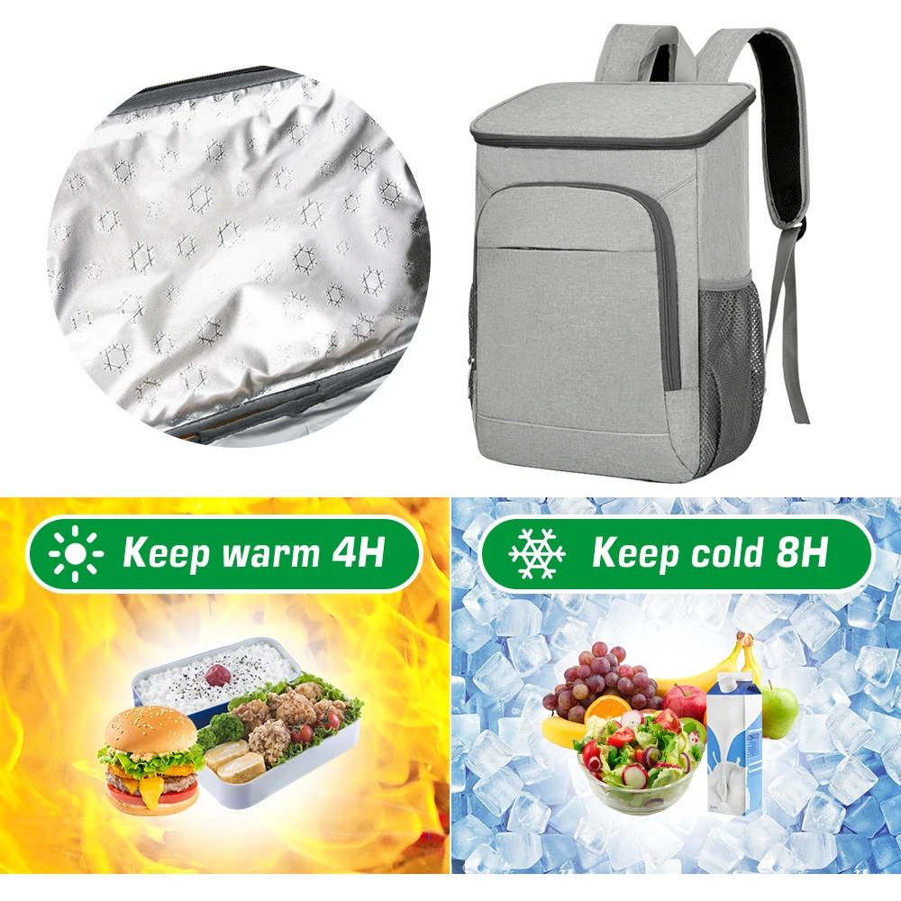 30L Cooler Backpack Leakproof Insulated Lunch Bag Picnic food insulation cooler bag for Outdoor Camping Hiking Picnics Beach 240516