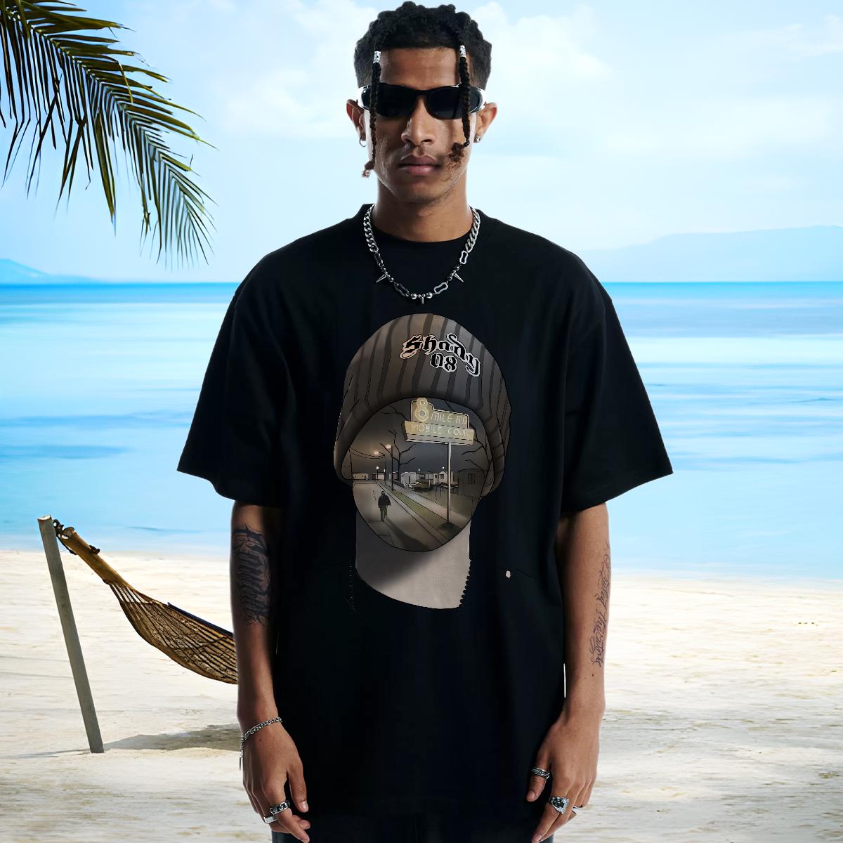Wholesale T-Shirts for Men Daily Outfit Crew Neck Cotton Mens Tshirts Fashion New Black Oversized Tshirts