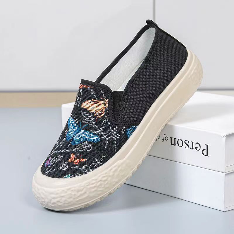 New Women's Canvas 2024 Spring/Summer Fashionable and Versatile Casual Thick Sole One Step Single Shoes Free of Mail Lhshoe