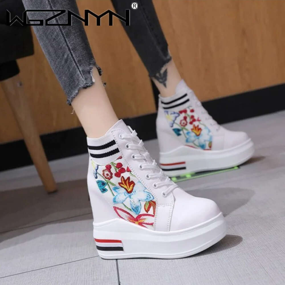 Fashion Height Increasing Woman Platform Sneakers Breathable Casual Wedge Shoes Women Basket Femme Zapatos De Mujer