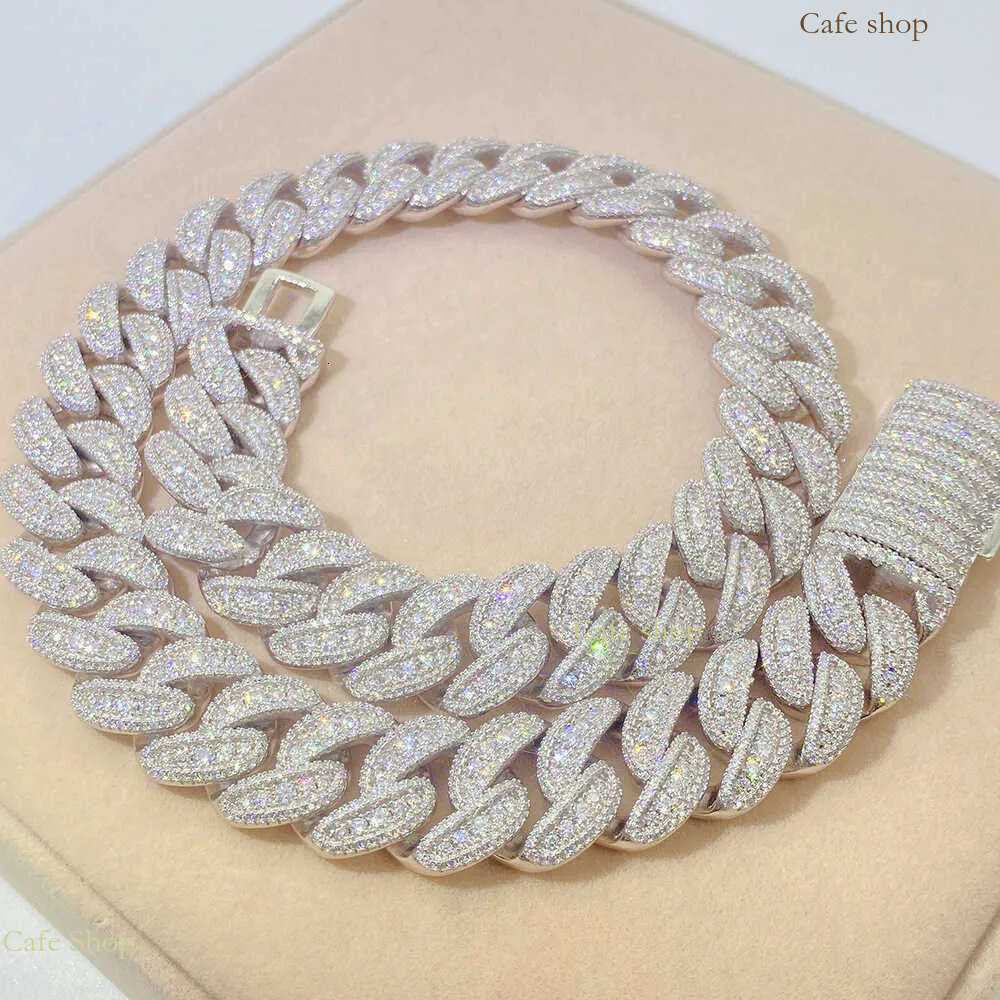 Big Pass Dia Tester Hot Necklaces Bracelet k Custom Pendant 18mm Hip Hop Men Jewelry VVS Moissanite Cuban Chain Free Shipping