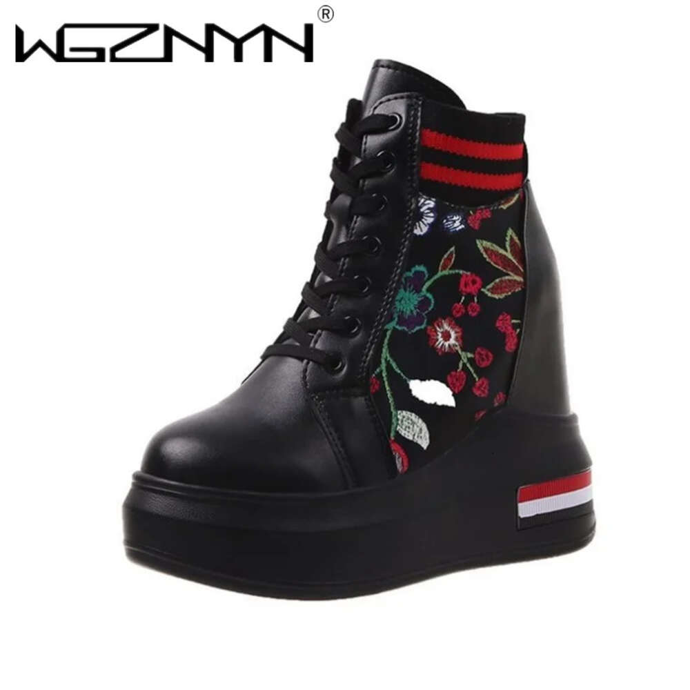 Fashion Height Increasing Woman Platform Sneakers Breathable Casual Wedge Shoes Women Basket Femme Zapatos De Mujer